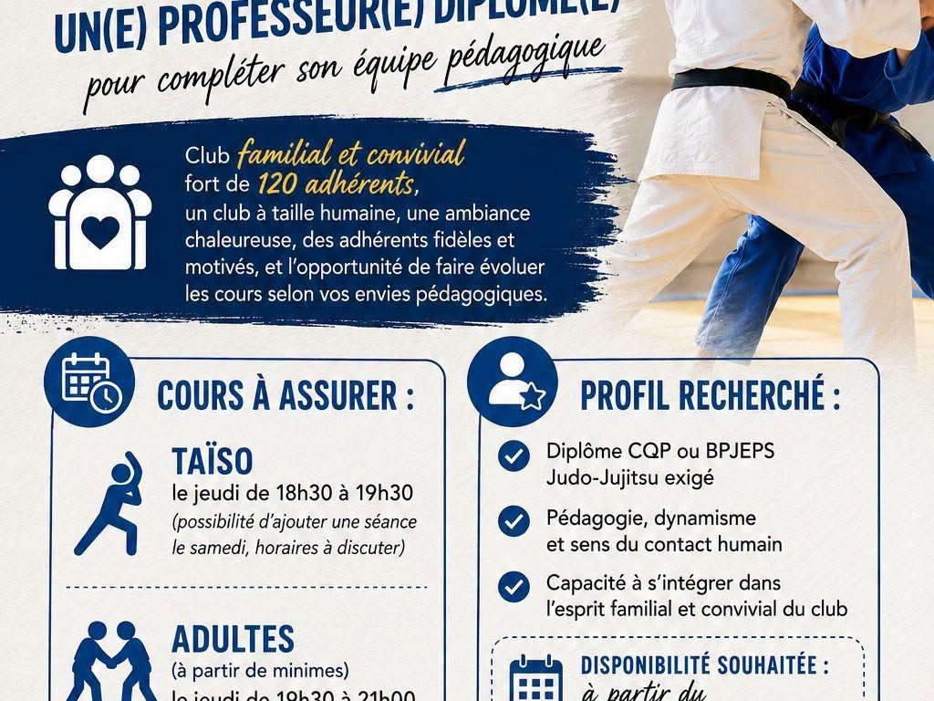 Image de l'actu 'LE JUDO CLUB QUESNOY SUR DEULE CHERCHE UN PROFESSEUR'