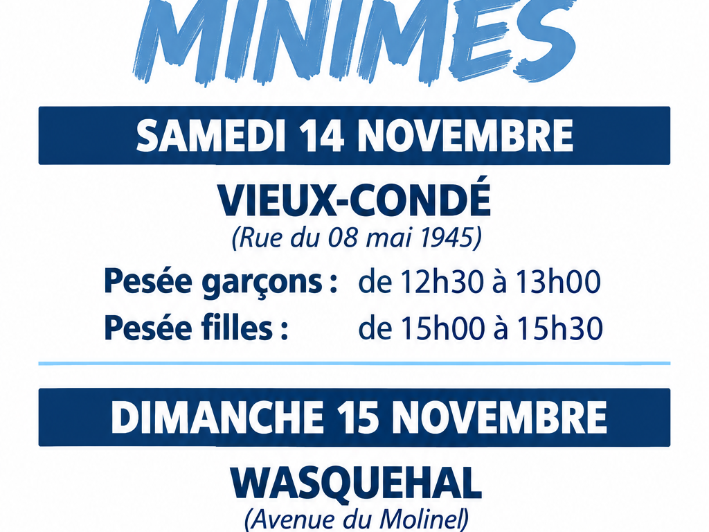 Image de l'actu 'DISTRICTS MINIMES LES 14 ET 15 NOVEMBRE'