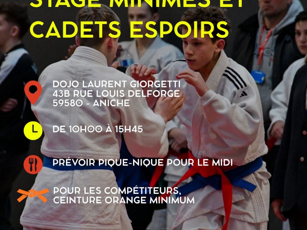 Image de l'actu 'STAGE MINIMES & CADETS ESPOIRS MARDI 20 OCTOBRE A ANICHE'