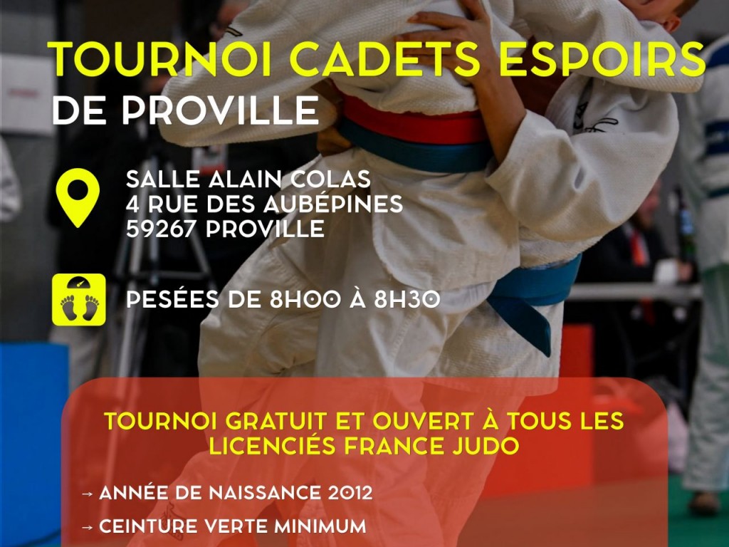 Image de l'actu 'TOURNOI CADETS ESPOIRS LE 17 OCTOBRE A PROVILLE'