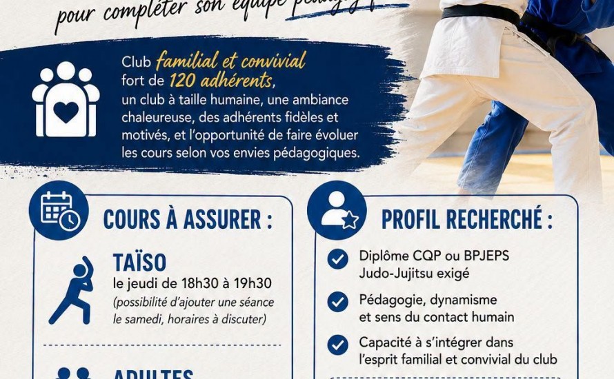 LE JUDO CLUB QUESNOY SUR DEULE CHERCHE UN PROFESSEUR