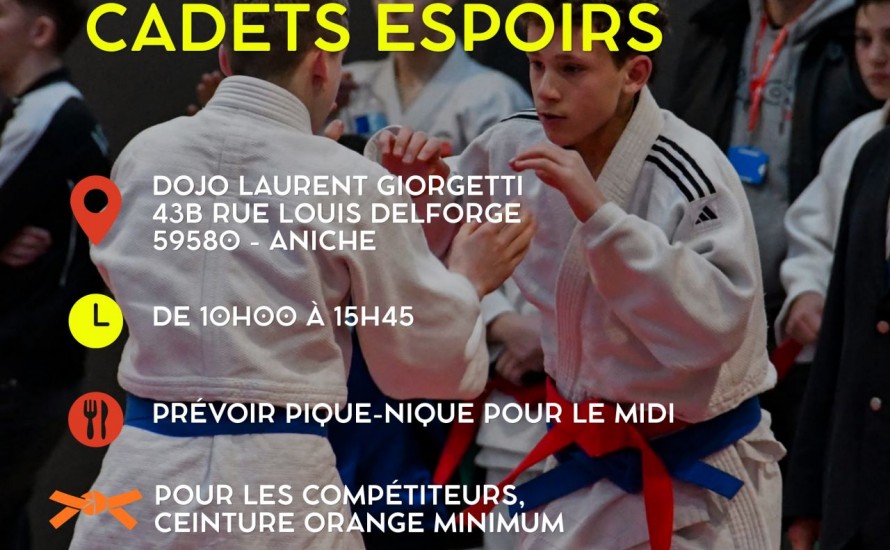 STAGE MINIMES & CADETS ESPOIRS MARDI 20 OCTOBRE A ANICHE