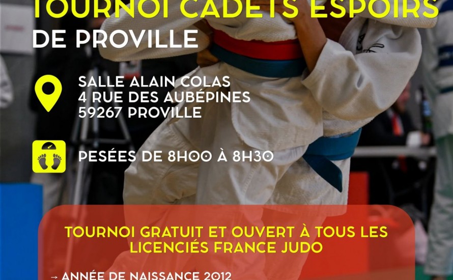 TOURNOI CADETS ESPOIRS LE 17 OCTOBRE A PROVILLE